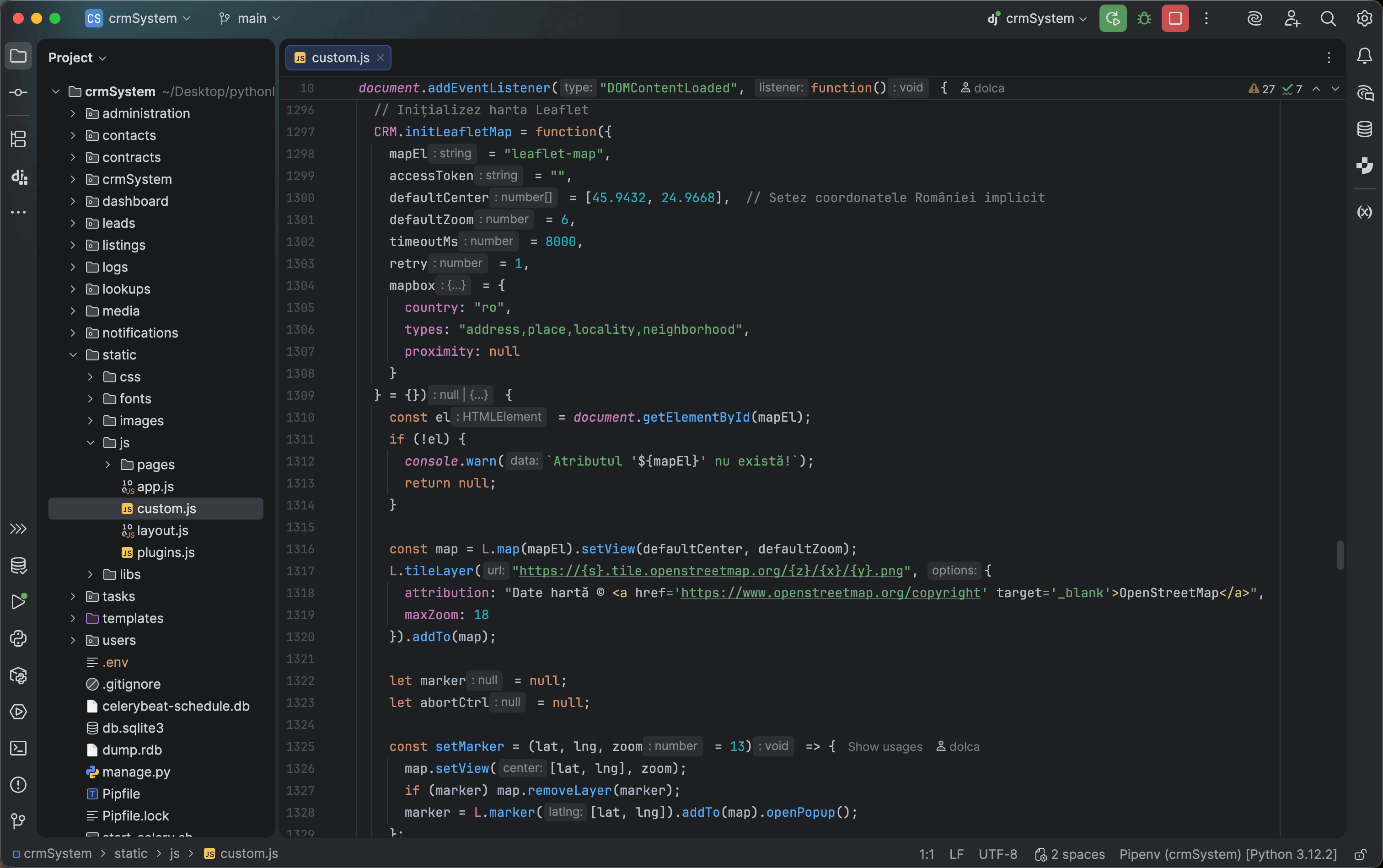 project code details