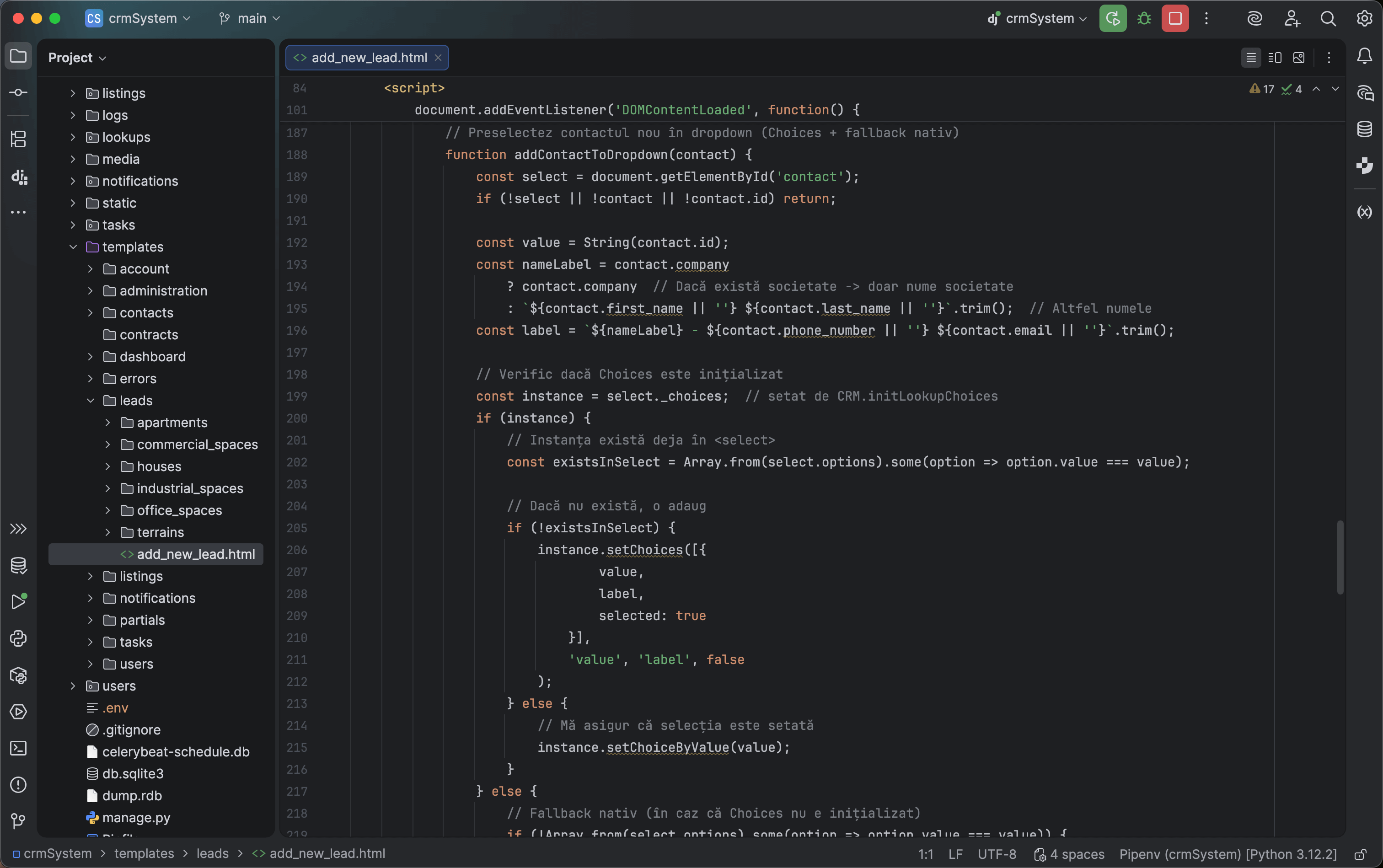 project code details