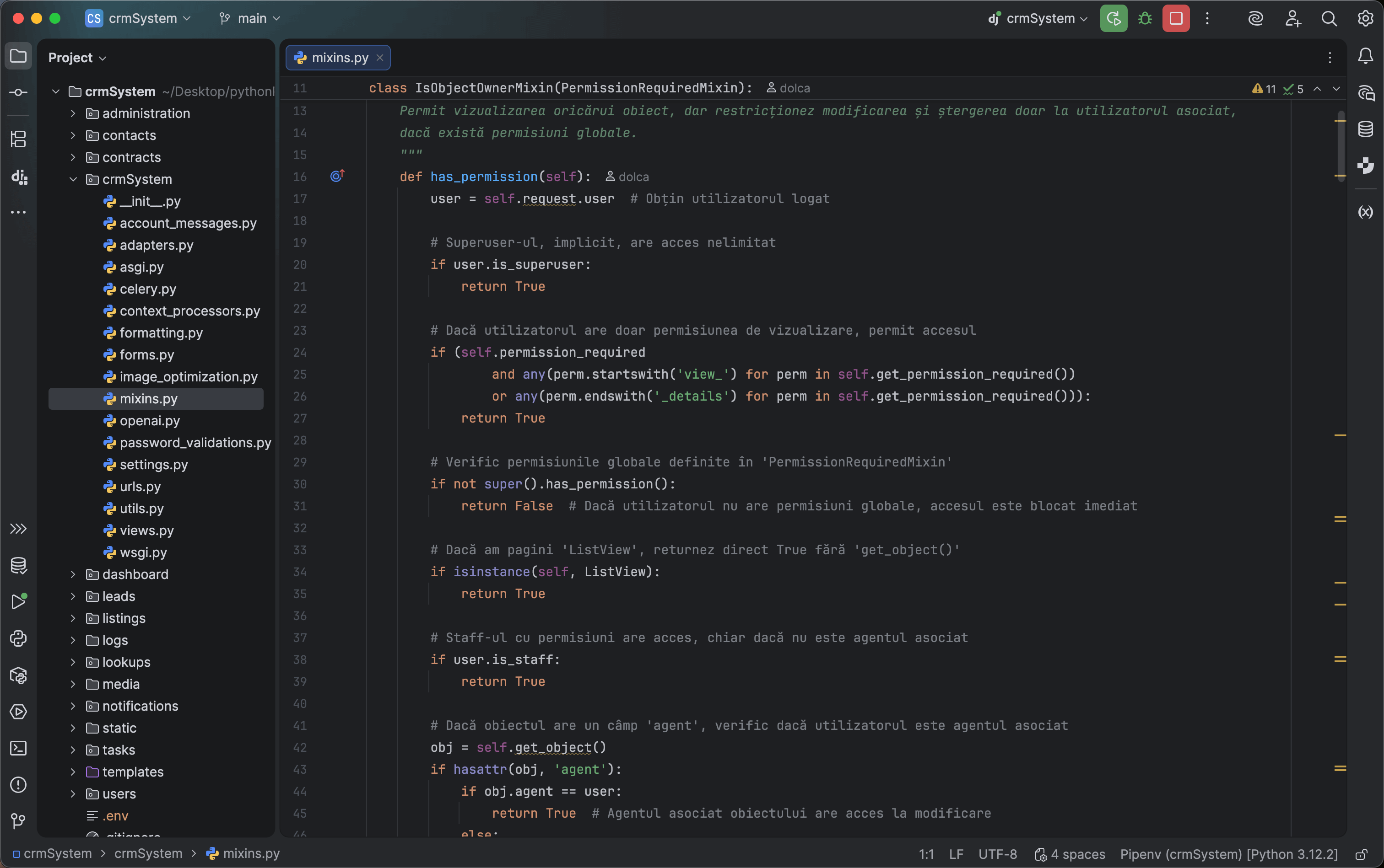 project code details
